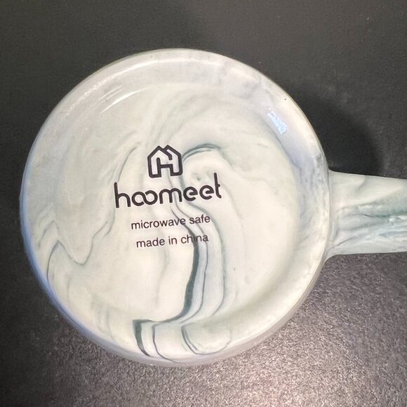 Trio of HOOMEET Marbleized Swirl Pattern Porcelain Mugs ~ Gray, Green & Brown - Picture 9 of 9